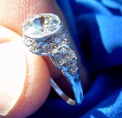 Original EARTH MINED DIAMOND Deco Engagement RING Vintage PLATINUM Solitaire S 5