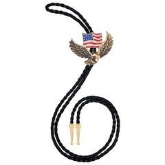 Hlympony Vintage Bolo Tie For Men Western Cowboy Cowgirl Rodeo American Flag