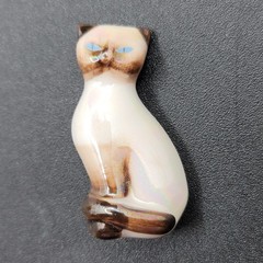5-Vintage Kitty Cat Pin/Brooches~Metal Cats/Rhinestones/Avon Porcelain Siamese