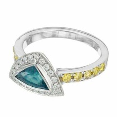 Peter Suchy GIA Certified .78 Carat Paraiba Tourmaline Diamond Platinum Ring