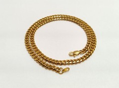 Wonderful 20″ Vint Genuine 18kgp Heavy Gold Plate Chain Link Necklace 5.7mm wide