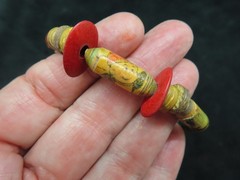 Vintage 1950’s CARTOON Paper Bead Stretch Bracelet