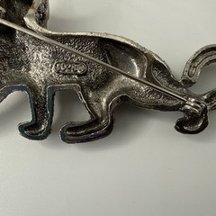 Cheetah Silver And Black Pin Brooch Vintage 1928 Jewelry
