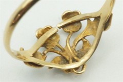 ANTIQUE 18K GOLD TURQUOISE GIARDINETTO / FLOWER RING c1820