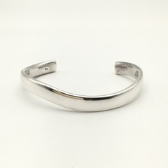 Vintage EMPORIO ARMANI Sterling Silver Curved Cuff Bracelet 5” Marked 925 28g#26