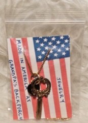 Vintage Key Pendant Necklace Love / Heart Pendant Necklace Charm Chain 26″