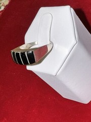 Vintage Sterling Silver Onyx Ring 6.5