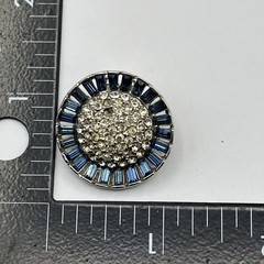 Vintage Wiesner Earrings Simulated Sapphire Baguette Clip on Silver Tone