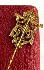 Antique Rare Tsar Solid Gold 14k Diamonds Tsar Ferdinand I Pin Brooch Boxed