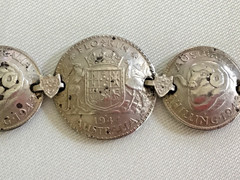 Vintage 1943-44 Australian Coin Trench Art Charm Bracelet Sterling Silver Unisex