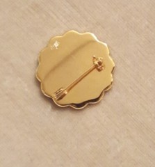 Vintage Signed AMITA Japan Gold Black Silver Damascene Pin Brooch Sailing Ship