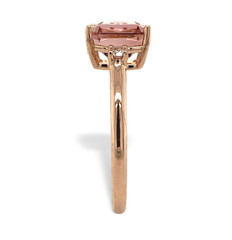 14k Rose Gold 1.60 Carat Pink Genuine Natural Tourmaline Diamond Ring (#J7535)