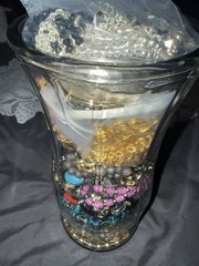 4.5lbs Mystery estate jewelry Jar Untested Wearable Vintage Modern 50+ pieces