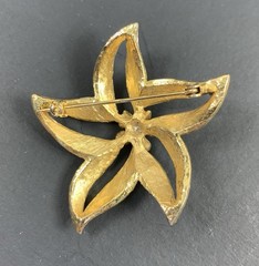 Vintage Antique Silver Gold Tone Flower Brooch Pin – 2.25” Diameter