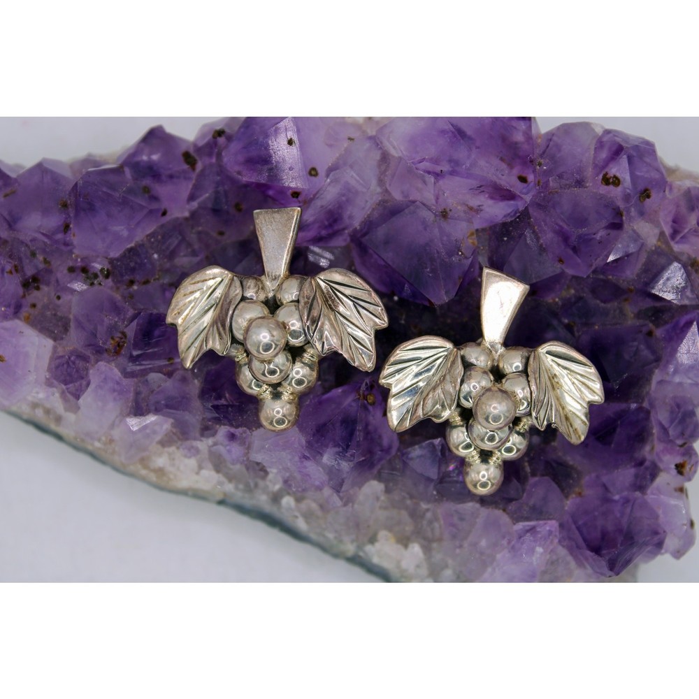 Taxco TS-109 Sterling Silver Grape Cluster Earrings