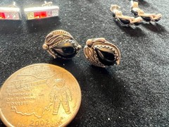 Lot 8 Vintage Sterling Silver Turquoise Onyx , etc Studs & Small Earrings
