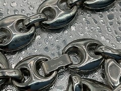 VTG Signed NAPIER Chunky Silver Tone Mariner/Anchor Link Chain Necklace 27” NWOT
