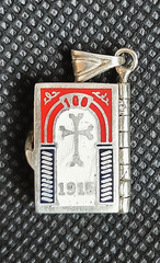 925 Sterling Silver Armenian Bible Book Pendant -Tsitsernakaberd Memorial