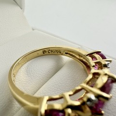 VTG Ross Simons Ruby Gold Vermeil 925 Sterling Silver Cluster Ring SZ8 Read