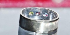 14k white gold ring 0.66ct multi gemstone mother’s size 7 handmade 4.2gr N2731