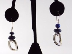 Sterling Silver Lapis Lazuli Beaded Dangling Hook Earrings 925 THAILAND 2.25 In