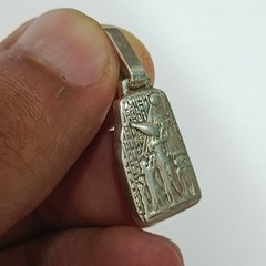Vintage Egyptian Silver 800 Pendant Hieroglyphic Pharaoh Charm Antique style