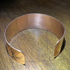 Vintage Copper Cuff Bracelet With African Hunters And Animals One Size Fits All