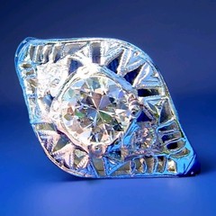 Original EARTH MINED DIAMOND Deco PLATINUM Engagement Ring VINTAGE Solitaire S 5