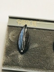 Vintage Panache Black Textured Leaf Earrings 14k GF Posts 7/8” Leaves New