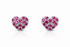 yellow gold white gold heart shape cz stud earrings yellow gold 14k