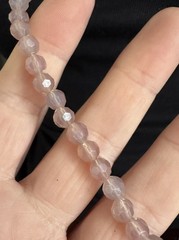 Vintage Lilac Faceted Glass Bead Necklace Long Lavender Necklace 36in