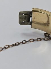 Victorian Gold Filled Hinged Bangle Bracelet 6″ Signed B&B 18.5 Grams