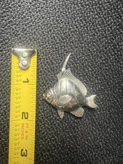 VTG Sterling Silver – Angelfish Fish Animal Brooch Pin – 925