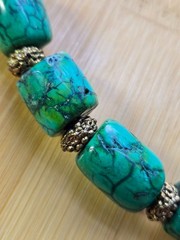 Faux Turquoise Necklace, Made in India 18″