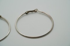 Vintage Large 4.5cm Sterling Silver Hoop Earrings EB2