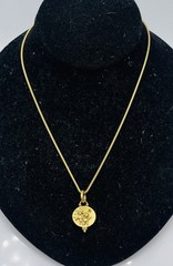 Temple St Clair 18k Yellow Gold Gemini Zodiac Medallion Pendant Necklace