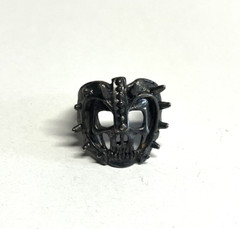 Vintage G & S Gordon Smith 1985 Skull Mask Black Signed Biker Ring Sz 11.75