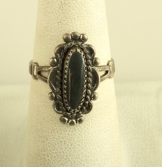 Vintage Sterling Silver Old Pawn hematite ring
