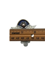 Vintage Handmade Unique Guardian Angel Sparkly Enamel Rhinestone Brooch Pin