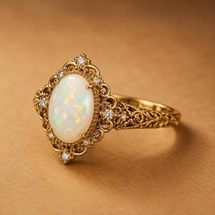 Vintage Ethiopian Opal Ring 925 Sterling Silver Antique Filigree Oval Ring gift
