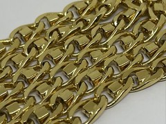 Vintage NECKLACE Chain Link w Clear & Blue Sapphire Rhinestones 22” L x 5.7mm W