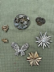 Vintage Brooch Lot 7 Pin Back Brooches Vintage Jewelry