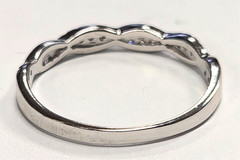 CASTILLNA Half Eternity Twist 925 Sterling Silver & CZ Engagement Ring Size 9