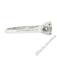 Vintage 14K Gold 0.66ct Round Brilliant Diamond in Square Basket Engagement Ring