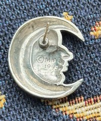 Vintage 1993 MMA Sterling Silver Celestial Sun Moon Earrings 14K STER Posts Rare