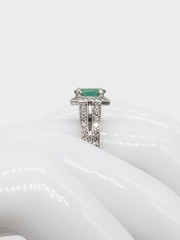 Designer $8000 3.50ct AAA+++ Colombian Emerald Diamond Platinum HALO Ring 10g