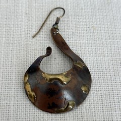 Vintage Copper Ral Rolph Andrea Ludden Pierced Earrings Cuffs Copper Brass