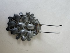 1940’s Rare Eisenberg Original Silver Tone Large Rhinestones Fur Clip Pin