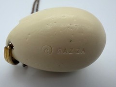 Vintage Razza Chick Hatching Egg Faux Ivory Resin Pendant Necklace 23 Inch Chain