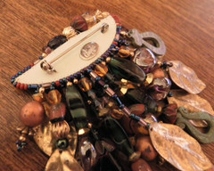 Vintage Chipita Agate Beads Metal Funky Fun Unique Dangling Pin